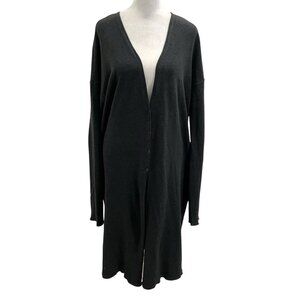 Album Di Famiglia Minimalist Long Cardigan Sweater Charcoal Gray Italy sz Small